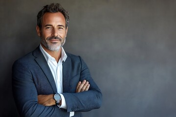 Successful Businessman Portrait with Crossed Arms and Tie