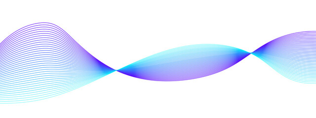 Poster - Vector wave dynamic music lines. Blue-violet abstract lines. Sound waves on transparent background for your design. Vector EPS 10