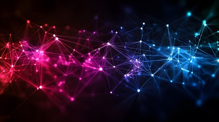 Network connection concept black background illustration. 