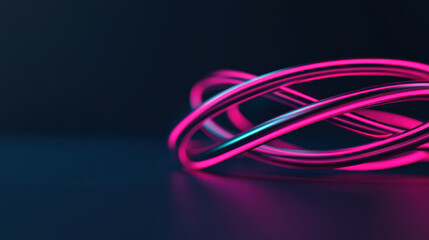 Poster - Intertwined rings and shapes create vibrant, abstract 3D geometry