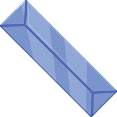 Poster - Blue transparent triangular prism with light dispersion effect, used in physics experiments
