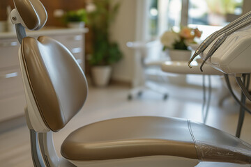 Wall Mural - A Close-Up Of A Bright, Modern Dental Office With A Clean And Sterile Environment, Showcasing Dental Chairs And Equipment In A Professional Dental Background