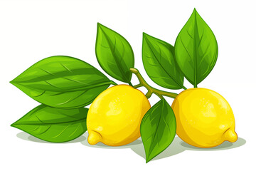 Wall Mural - A vector hand drawn Lemon leaves isolated on transparent background