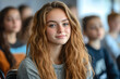 © Zarecznaya - A portrait of a teenage girl in a class in school or university