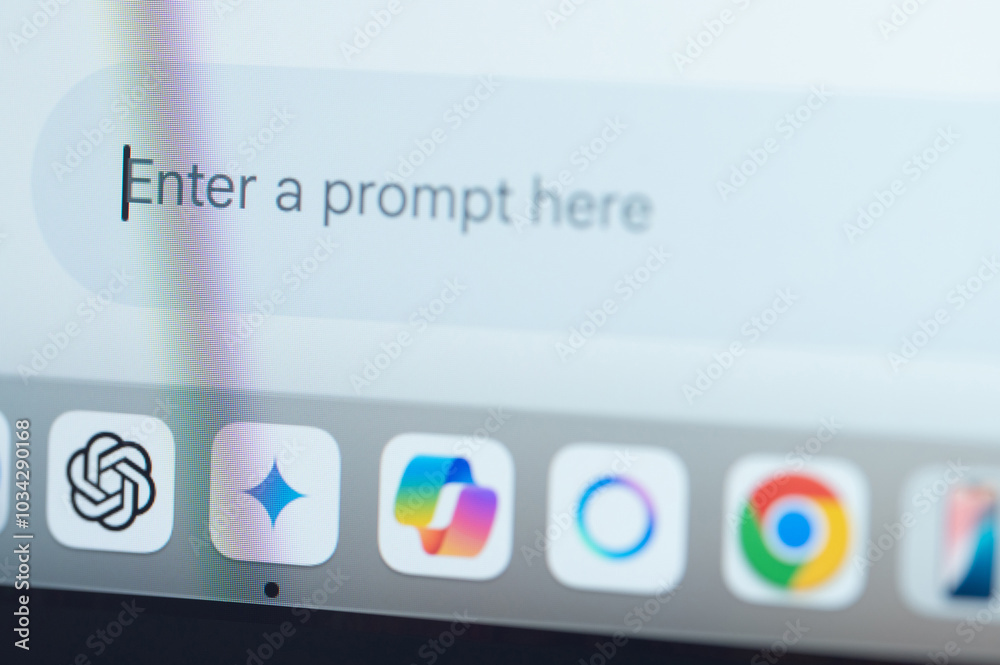 Enter new prompt in google Gemini Stock Photo | Adobe Stock