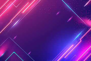Poster - A vibrant abstract background features neon lines and geometric shapes, creating an energetic atmosphere suitable for digital design and creative projects