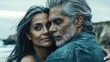 © Konstiantyn Zap - Mature couple embracing by the sea: love, connection, and serenity