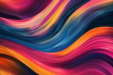 Poster - Colorful waves intertwine with smooth transitions, creating a dynamic flow of vibrant hues. This abstract design captivates with its energetic patterns and artistic flair.