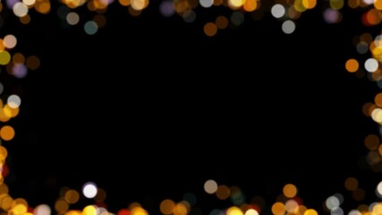 Wall Mural - abstract bokeh frame with warm colors on a black background.