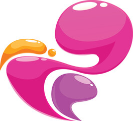 Poster - Playful and vibrant design featuring colorful liquid shapes coming together to form a heart