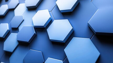 Aufkleber - Abstract Geometric Pattern of Blue Hexagons
