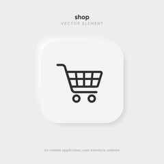 Poster - 3d add button add icon add to cart icon, shopping cart sign, online shopping, click here, buy push button for website, mobile app, UI, GUI, UX.
