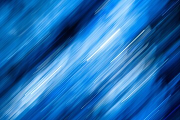 Poster - Colorful blue stripes blend seamlessly in an abstract design, evoking a feeling of motion and energy in a captivating artistic composition.