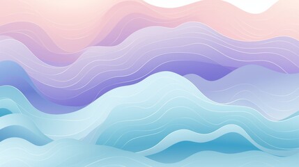 Poster - Minimalist composition of abstract lines in soft pink, mint, and light lavender tones