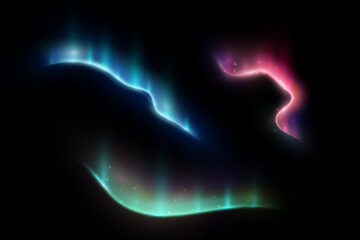 Poster - Northern Lights. Arctic Northern Lights. Vector