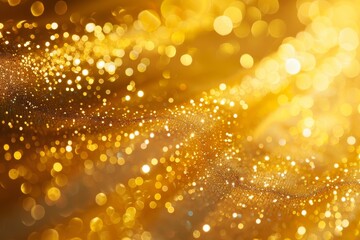 Poster - The reflective golden surface sparkles brightly, creating a mesmerizing effect as light dances across its textured pattern, adding warmth and elegance to the atmosphere.