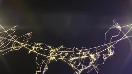 Wall Mural - abstract geometric background with glowing lines and points.