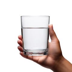 Wall Mural - Holding a glass of water in hand isolated on transparent background