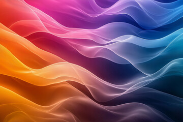 Poster - Colorful abstract waves flowing in vibrant hues on a dark background