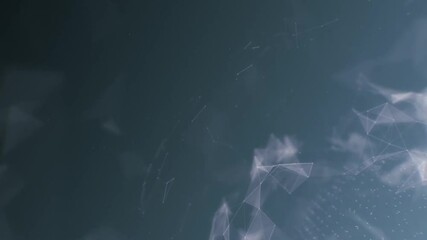 Wall Mural - Abstract digital network with glowing particles on a dark blue background.