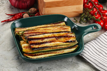 Poster - Grilled zucchini with olive oil