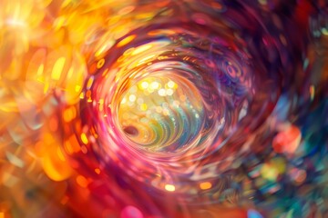 Poster - A captivating swirl of bright colors and light creates a sense of depth and movement, drawing the viewer into a vibrant, dynamic world of abstract patterns.