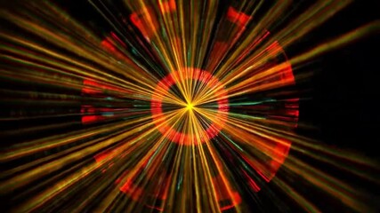 Wall Mural - Abstract red and green light streaks radiating from the center of the frame.