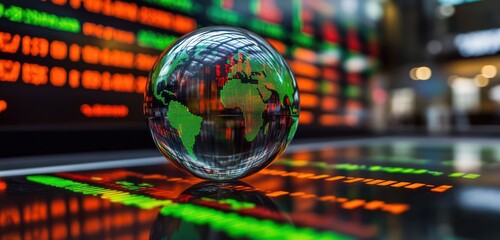 Poster - Global Financial Market Concept with Digital Data Display