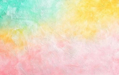 Poster - Soft pastel gradient background blending green, yellow, and pink hues for creative projects and design inspiration