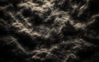 Poster - Abstract texture of soft fibers illuminated under gentle light, creating a natural pattern on a dark background