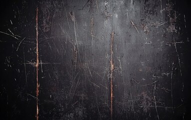 Poster - Textured dark surface with scratches and marks showcasing wear and age in a grungy style, ideal for backgrounds and artistic designs