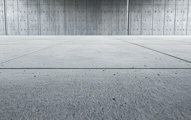 Poster - empty concrete space with smooth flooring and textured walls in a minimalistic indoor setting during