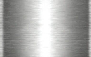Poster - Smooth silver metallic surface with brushed texture reflecting light in a minimalist style