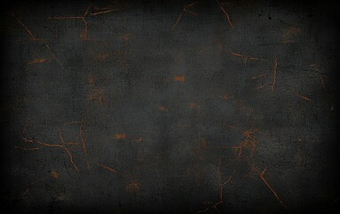 Poster - Dark textured background featuring scratches and a weathered appearance, ideal for design projects and digital art