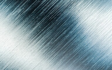 Poster - Abstract metallic texture showing fine scratches with a gradient effect captured in cool tones and soft lighting