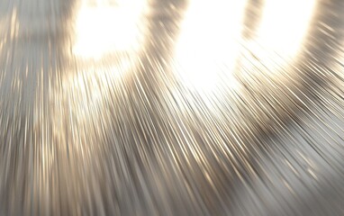 Poster - Close-up view of brushed metal surface reflecting soft light with an abstract texture in a bright environment