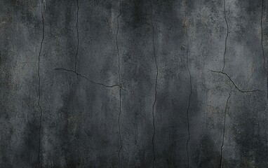 Poster - Dark cracked concrete wall texture with a weathered appearance and subtle variations illuminated by soft light