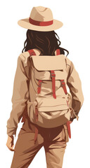 Poster - PNG Female adventurer backpack headwear mountain.