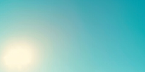 tranquil clear sky with radiant sun glowing in soft gradient blue