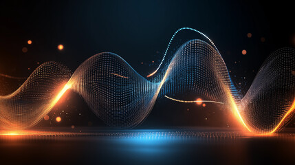 Poster - Abstract high-tech background with elements of digital flows and modern technologies, including artificial intelligence