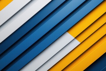 Poster - Minimalistic modern phone wallpaper featuring geometric design with bold blue, yellow, and white diagonal stripes for a contemporary feel