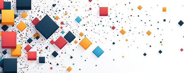 Poster - Dynamic  background with colorful squares and geometric patterns for modern design and abstract concepts