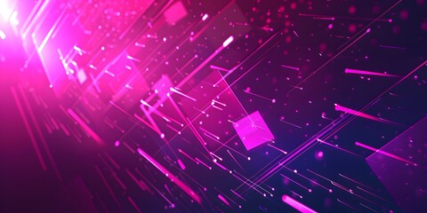 Dark pink abstract background with glowing arrow lines. Modern shiny blue geometric lines design. Technology futuristic concept. Horizontal banner template. Suit for cover, header, poster, banner, web