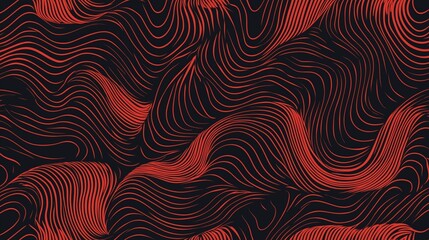 Canvas Print - wavy pattern for securities, background vector illustration, black and red