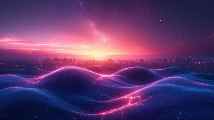 Wall Mural - background with space. purple background with waves. abstract elegant background with glitter and wa