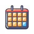 © Habibur Rahaman - Cartoon calendar icon with one blue date