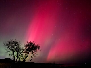 aurora borealis on maine coast