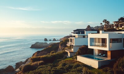 Coastal houses with an ocean view