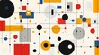 © Niphaphan - Abstract geometric Bauhaus pattern poster with overlapping shapes and primary colors. Minimalist design. Vector art