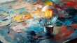 © Jack - A clear light bulb resting on an artist's palette, blending the concept of creativity with innovation.